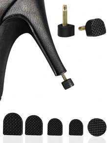 5pcs High Heel Care Kit, Women Heel Protector Set - Shock Absorbing, Anti-Wear Heel Covers, Multi-Size, Durable Heel Caps For Shoe Maintenance, Replacement And Protection