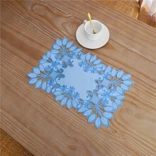 1 件，涤纶绣花桌旗，手工镂空工艺，现代简约风格，优雅蓝色花朵，非常适合客厅装饰，适合婚礼和生日派对、野餐派对、餐厅布置。 - 藍色 - 查看 14