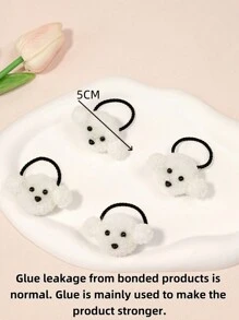 4 dây buộc tóc hình chú chó con dễ thương, phụ kiện tóc dễ thương - Nhiều màu - Xem 3