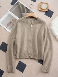 女士保暖双面拉链开衫毛衣，秋冬季，返校季