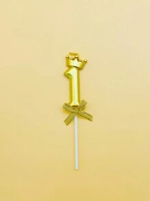 1 件金色和银色皇冠形数字生日蜡烛，可爱公主皇冠蜡烛，适用于新年派对庆祝彩色数字蜡烛、生日蜡烛、生日装饰、生日快乐、蛋糕蜡烛、房间装饰礼物毕业 - 彩色 - 查看 10