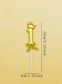 1 件金色和银色皇冠形数字生日蜡烛，可爱公主皇冠蜡烛，适用于新年派对庆祝彩色数字蜡烛、生日蜡烛、生日装饰、生日快乐、蛋糕蜡烛、房间装饰礼物毕业 - 彩色 - 查看 11