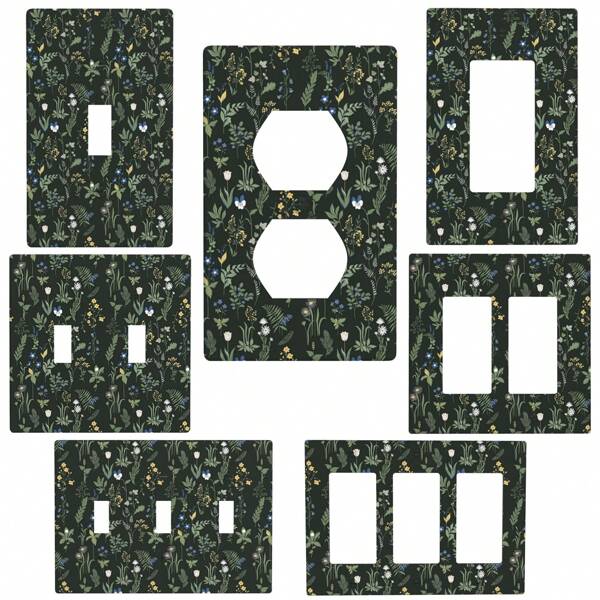 1pc Bohemian FlowersPattern Light Switch Plate Light Switch Cover Outlet Covers Single Toggle Switch Plate Decorative Wall Plate Outlet Plate