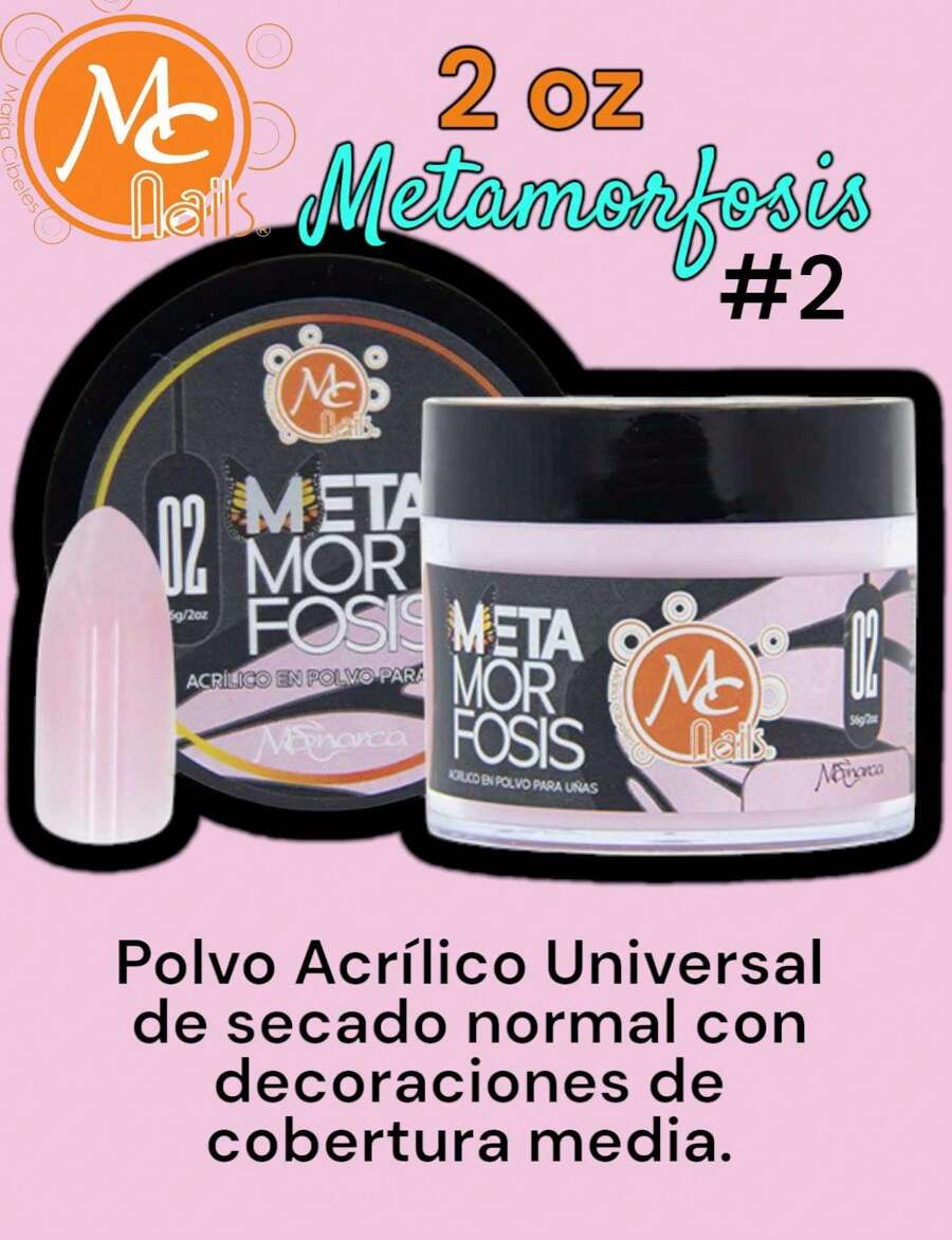 New!! 2oz MONARCH METAMORPHOSIS Acrylic Powder For Sculptural Acrylic Nail Application - Baby Pink - View 1