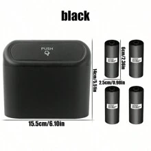 Thùng rác ô tô, Thùng rác mini treo cốp xe di động có 4 cuộn Túi đựng rác dùng một lần cho ô tô, gia đình, văn phòng - Một cỡ - Xem 9