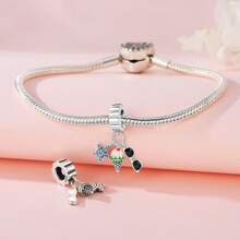 PANPOKI 1 Mặt dây chuyền kính mát hình sao biển bằng bạc Sterling S925 cho vòng tay, vòng cổ, phụ kiện trang sức tự làm phù hợp cho bé gái đeo làm quà tặng sinh nhật cho phụ nữ - Nhiều màu - Xem 3