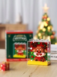 Conjunto de Blocos de Montar 6 em 1 com Papai Noel, Boneco de Neve, Rena, Árvore de Natal, Trenzinho Pequeno, Casa de Natal, Casa de Pão de Mel, Trenó da Rena, Bolo de Natal, Casa de Waffle, Caixa de Música de Árvore de Natal, 14+ anos, Modelo Educativo DIY para Montagem, Decoração de Festa de Natal, Blocos de Montar de Trem, Decorações de Árvore de Natal, Blocos de Montar de Carros - Multicolorido - Visão 31