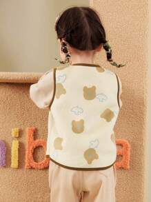 mini bala New Winter Reversible Vest, Warm Fleece Vest For Boys And Girls - Brown - View 3