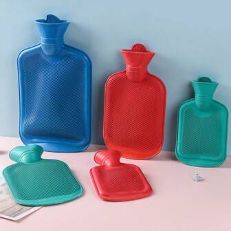 Bolsa de agua caliente a prueba de explosiones de inyección de agua de goma, forro interior de bolsa de agua caliente de invierno antescaldaduras con herramienta de peluche cálida, útiles escolares