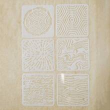 6 件/套可重复使用可清洗软 PVC 纹理花卉和植物自然模板用于印刷、穿孔模板 - 白色 - 查看 6