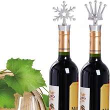 雪花设计酒瓶塞，皇冠设计合金酒瓶盖，保持葡萄酒新鲜，适用于派对用品 - 彩色 - 查看 1