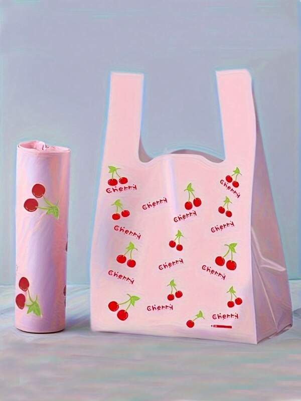 25/50 Stück dicke Geschenktüten, Kirsche Muster Tragetaschen, Mode Einkaufstaschen, Hochzeit Geburtstag Party Schmuck Zubehör Verpackung, kleine Dekorationsverpackungstüten