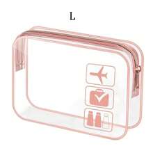 4 件套黑色时尚简约男女洗漱包，夸脱大小的防水透明化妆包，适合旅行，男女通用，可携带上飞机和赠送，节日必备品，女士夏季沙滩包，旅行必备返校用品