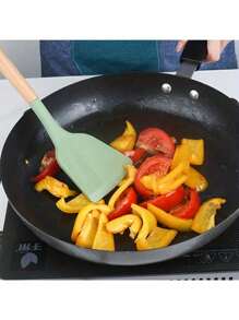 1 套厨房用具套装、硅胶炊具套装、12 件硅胶厨房用具套装、木制烹饪用具、厨房小工具、硅胶餐具套装、带储物桶的厨房工具