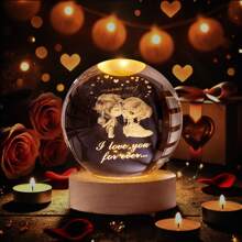 1 Piece 创意3D水晶球小夜灯 直径6cm 秋冬雪人系列 情人节情侣系列 浪漫爱心 激光内雕 圣诞树 雪人 水晶球生日礼物 圣诞装饰 派对装饰 节日装饰 周年纪念礼物 家居装饰小夜灯 送给爱人 送女朋友送男朋友礼物 适用于节日装饰 展示柜 办公桌 - 彩色 - 查看 5