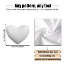 1 Customizable Heart-Shaped Pillow (Including Insert), Home Decor Pad, Daily Use, Personal Selfies, Family Photos, Romantic Moments, Customize Any Image, Ideal Valentine's Day Gift Christmas Gift