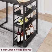 Dining Table Set For 2, Counter Height Kitchen Table And Chairs, Bar Table Set With 2 Upholstered Bar Stools, 3 Piece Dining Room Table Set For Small Spaces, Apartments - 黑色 - 查看 6