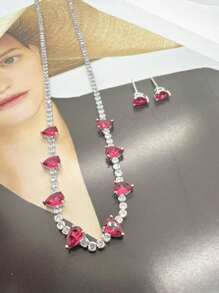 E.C SEMI JEWELRY Women's Necklace Plated With Luxury Zirconia - 銀色 - 查看 3