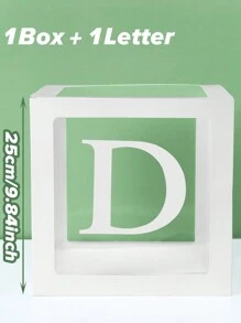 1pc 25cm White Letter Transparent Box (Box And Letter), Birthday Decoration, Wedding Decoration, Wedding Anniversary Decoration, Baby Shower Decoration, Christmas Decoration, 2025 New Year Party Room Decoration, Tabletop Decor, Initial Transparent Balloon Box Surprise Gift Box, Party Favor, Spell Name Letter Decoration Party - Letter Transparent Box - View 16
