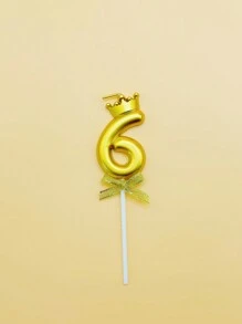 1 件金色和银色皇冠形数字生日蜡烛，可爱公主皇冠蜡烛，适用于新年派对庆祝彩色数字蜡烛、生日蜡烛、生日装饰、生日快乐、蛋糕蜡烛、房间装饰礼物毕业 - 彩色 - 查看 48
