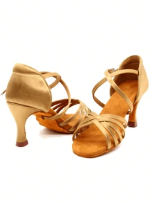 Pantofi de antrenament pentru dans modern Tango Latin pentru damă, cu tocuri înalte și tălpi moi, pantofi confortabili de antrenament pentru sala de bal