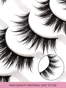 Asiteo 7 Pairs Fluffy Wispy False Eyelashes, Fairy Cartoon Style, Reusable, Beginner-Friendly False Lashes, Suitable For Anime, Cosplay, Gothic And Doll Makeup - رموش مانجا سبايكي "Spiky Manga" - مشاهدة 3