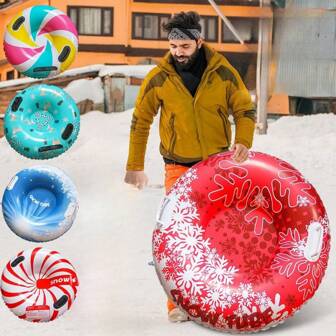 1 pièce Anneau de luge de Noël gonflable épais, tube de luge gonflable extérieur en PVC