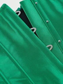 Underbust Corsets For Women,Corset Belt Tummy Control Lace Up Satin Corset,Under Boob Corset Women's Lingerie & Shapewear - màu xanh lá - Xem 5