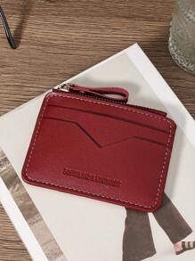 SOUTHLAND&KANGAROO Black Letter Purse Pocket Wallet Fashion Malist Slim Lightweight Portable Cash Money ID Card Card Coin Pocket For Birthday Gift Teenagers For College Student School Student Men Male Card Holder Wallet Business Card Holder Credit Card Holder Women For Women Mini Wallet Card Wallet - Burgundy - View 7