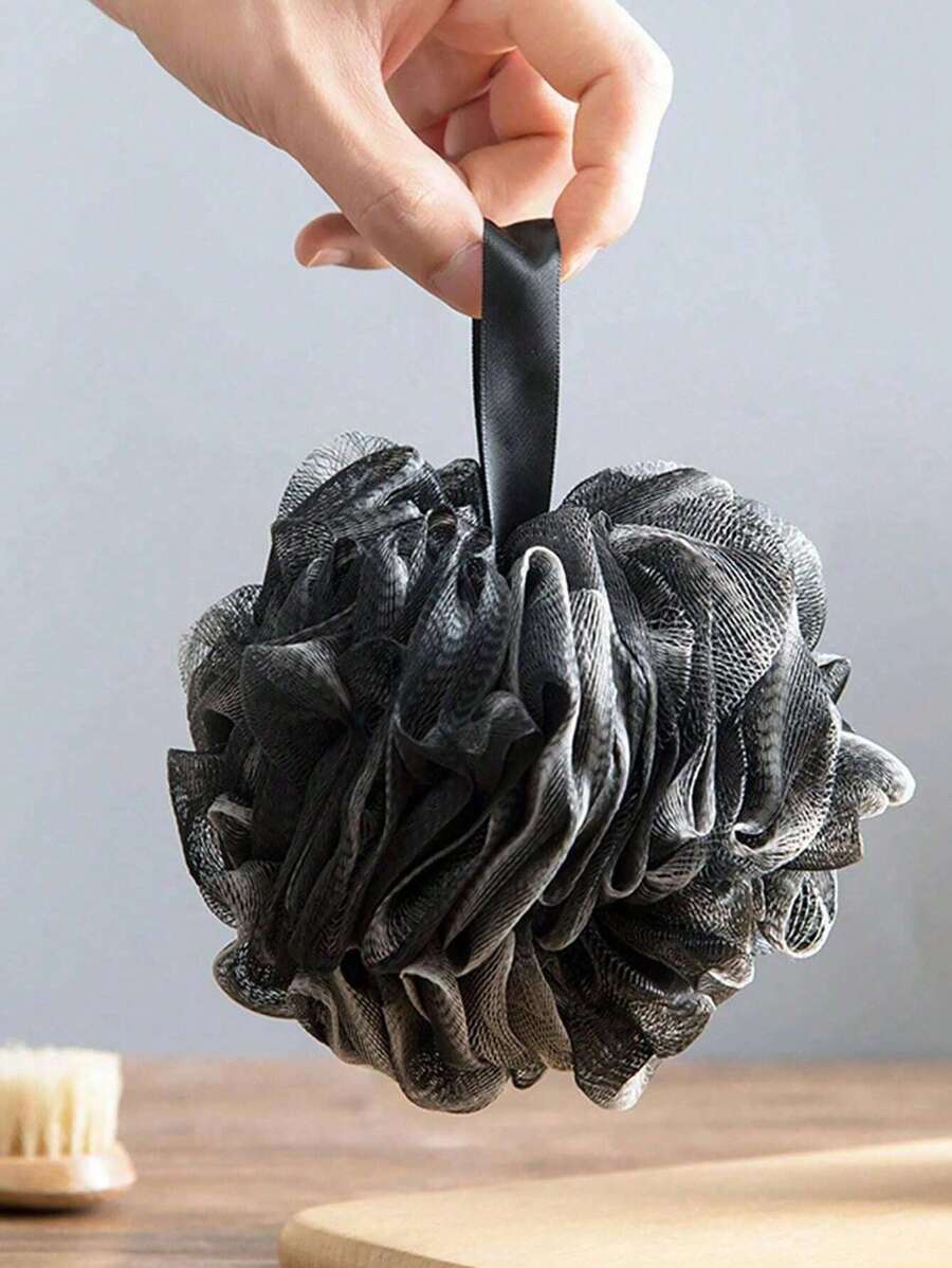 1 件/2 件/3 件沐浴花丝瓜络，超柔软洁肤沐浴球，黑炭 PE 网状去角质沐浴球，耐用，不脱落网状材质，泡沫丰富，深层清洁，温和去角质，男女适用，四季皆宜，沐浴配件，有黑色、白色、粉色、绿色、红色可选，家居浴室装饰秋季装饰，返校季
