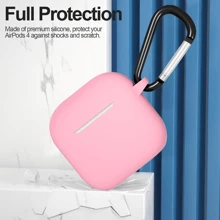 Silicone Protective Earphone Case For AirPds 1,2,3,4 And AirPd Pro 1,2,3 Shockproof Protective Cover With Keychain - Baby Pink - View 3