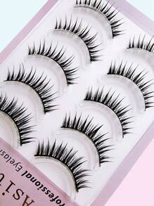 Asiteo 5 Pairs Cartoon Anime False Eyelashes, Natural Makeup Effect, Moisturizing And Lightweight, Can Extend Lashes, Makeup Tools - 黑色 - 查看 6