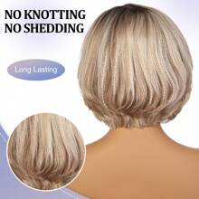 12 Inch Human Hair Wigs For Women,Short Layered Textured Real Hair Bob Wig With Bangs Side Part Lace 11x4.5x1.5