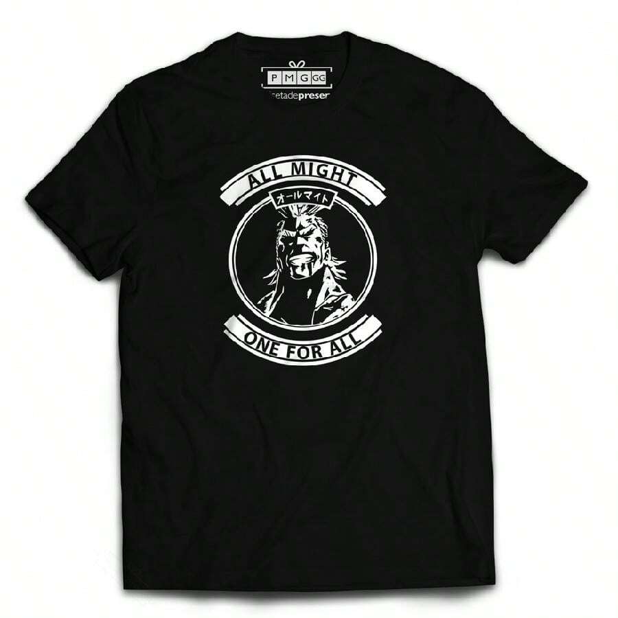 All Might One For All Boku No Hero Academia T-Shirt - Black - View 1