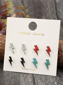 4 cặp hoa tai Lightning Stud Earrings - Nhiều màu - Xem 2