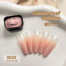 9-Colors Memories Of Autumn Patter Glue Smudges Canned High Saturation Popular Semi-Solid Nail Polish Glue Nail Salon For Special Use - Nhiều màu - Xem 14