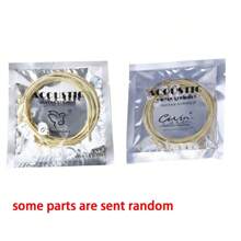 1 set de cuerdas de guitarra de colores aleatorios para guitarra acústica folk - Amarillo - Ver 2