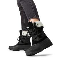 Women's Lace-Up Waterproof Splash-Proof Ankle Boots Faux Fur Fur Collar Warm Non-Slip Outdoor Snow Black Duck-Foot Boots(Please Order 1 Size Larger) - 黑色 - 查看 6