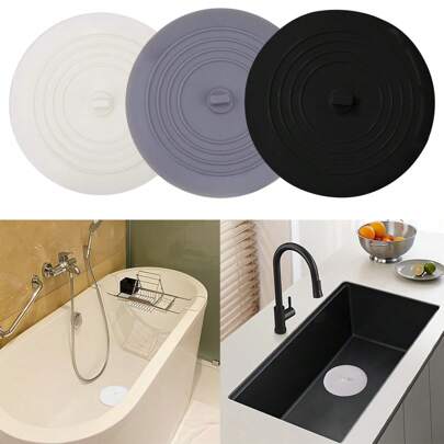 1 PIEZA Tapón de bañera, tapón de drenaje de silicona grande, tapa de vacío plana para el cabello, apto para cocina, baño y lavandería, decoración de baño, decoración de otoño, accesorios de baño, de vuelta a la escuela