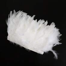 1M 10-15cm/4-6inch Natural White Turkey Feathers Ribbon Crafts DIY Plume Hair Trim Sewing Handwork Party Wedding Feathers Jewelry Making Accessories Decoration