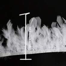 1M 10-15cm/4-6inch Natural White Turkey Feathers Ribbon Crafts DIY Plume Hair Trim Sewing Handwork Party Wedding Feathers Jewelry Making Accessories Decoration