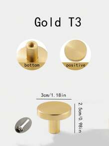 4pcs/1pc Aluminum Alloy Round Single Hole Pull Handle Screws, Free Golden Cabinet Drawer Wardrobe Door Knobs, Simple Black Furniture Hardware Pulls