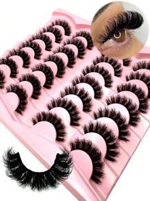 14 Pairs Lashes 3D Natural Look Wispy Faux Mink Eyelashes Eyelashes Makeup Soft Fluffy 3D Fake False Eyelashes Dramatic Messy Mink Lashes Wispy Long Foxy Eye Lifting Look Eyelash Thick Handmade Russian Strip Lashes Volume Fake Lashes Full False Lashes 15-20mm Long DD Curl Fluffy Volume Cat Eye Lashes Faux Mink Dramatic Lashes And Volumize The Outer Corner Of Your Eye Beauty Makeup