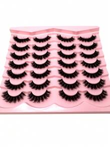 14 Pairs Lashes 3D Natural Look Wispy Faux Mink Eyelashes Eyelashes Makeup Soft Fluffy 3D Fake False Eyelashes Dramatic Messy Mink Lashes Wispy Long Foxy Eye Lifting Look Eyelash Thick Handmade Russian Strip Lashes Volume Fake Lashes Full False Lashes 15-20mm Long DD Curl Fluffy Volume Cat Eye Lashes Faux Mink Dramatic Lashes And Volumize The Outer Corner Of Your Eye Beauty Makeup