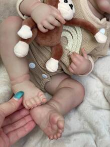 Bettie Doll head 1-4 1 PC 18 Inch Full Silicone Vinyl Bettie Reborn Girl Baby Doll Handmade Baby Newborn Doll With Painted Hair(Include Monkey Toy) - Reborn Girl - View 4