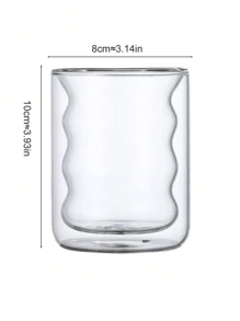 1 taza de café de vidrio de doble pared, minimalista y elegante, creativa, con aislamiento de doble capa, antiescaldaduras, para té, leche y agua, ideal para el regreso a clases.