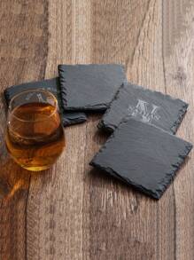 Đế lót ly đá phiến tùy chỉnh, Đế lót ly đá phiến tùy chỉnh, Đế lót ly đá phiến khắc, Quà tặng tiệc cưới/tiệc tùy chỉnh, Quà tặng Giáng sinh tại nhà, Đế lót ly đá phiến viền tròn màu đen có khắc logo, Đế lót ly đá tự nhiên, Đế lót ly chịu nhiệt, Đế lót ly đá phiến Whisky cho quầy bar - màu đen - Xem 7