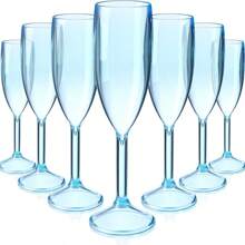 5 盎司亚克力香槟杯，可重复使用的透明塑料香槟杯，适用于婚礼、派对、鸡尾酒会 - 彩色 - 查看 4