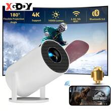 4K Smart Projector 5G WiFi Bluetooth HD 10000 Lumens LED Android Office Home Theater USB 1280x720p Beamer - White - View 2