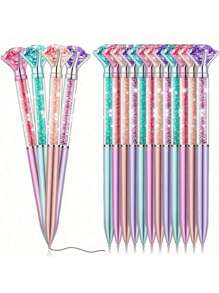 1/4/8/12PCS,Sparkling Crystal Diamond Ballpoint Pens - Retractable, Medium Point - Perfect For Weddings, Office, School, ChristmasAnd Valentine's Day Gifts, 6PCS/Set, Monochrome Calibration Tape, Mixed Color, Portable Calibration Tape, Calibration Tape, Student Use, Office Use